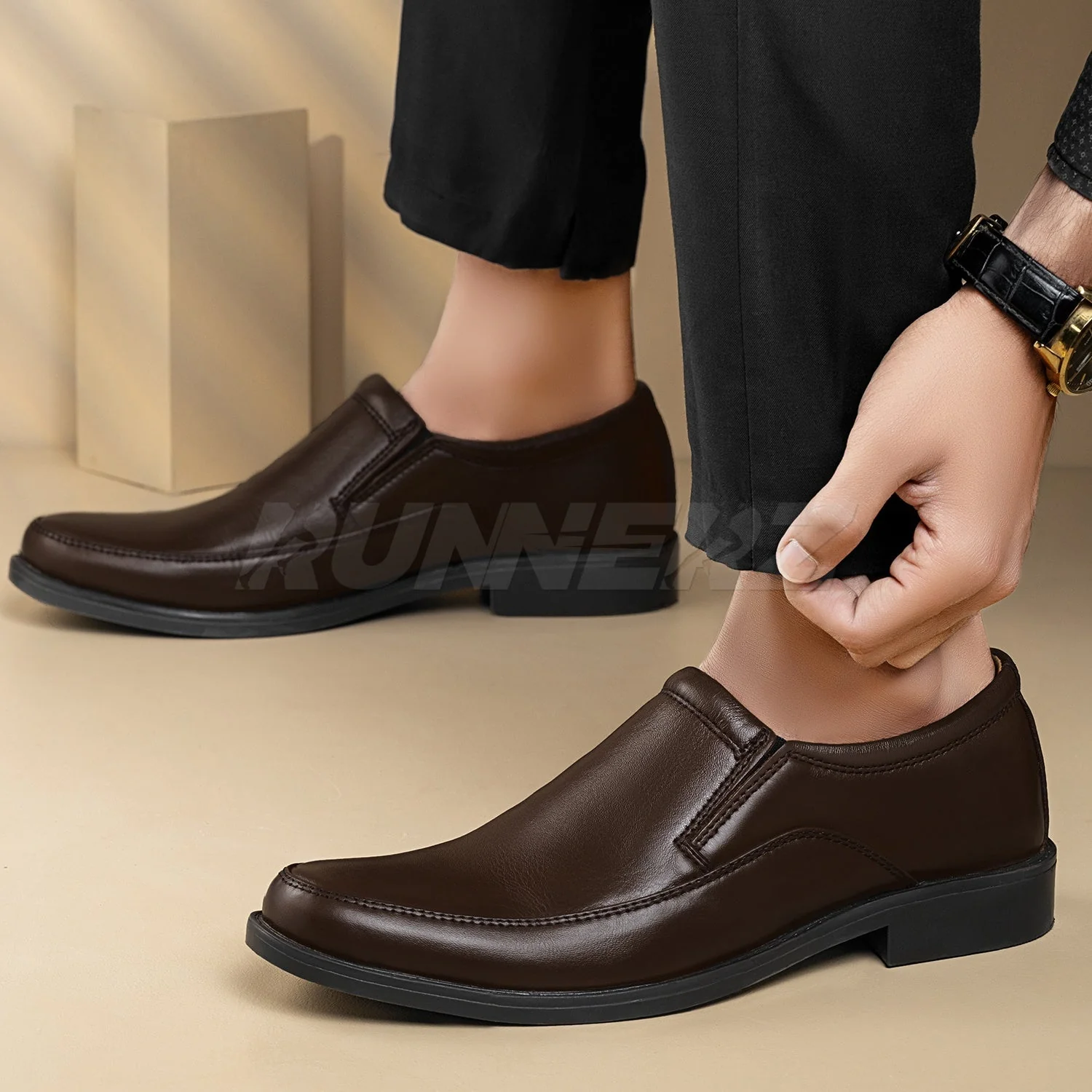 Maverick Men’s Leather Slip-On Shoes – Formal Footwear for Men in Pakistan - 811 - Image 3